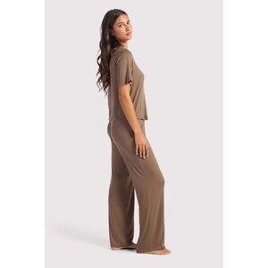 Nuuds Pajama Lounge Set 100% Cotton Mocha color size Medium